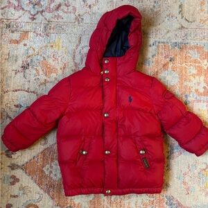 Polo Ralph Lauren Toddler Boys Red Puffer Jacket Size 2T